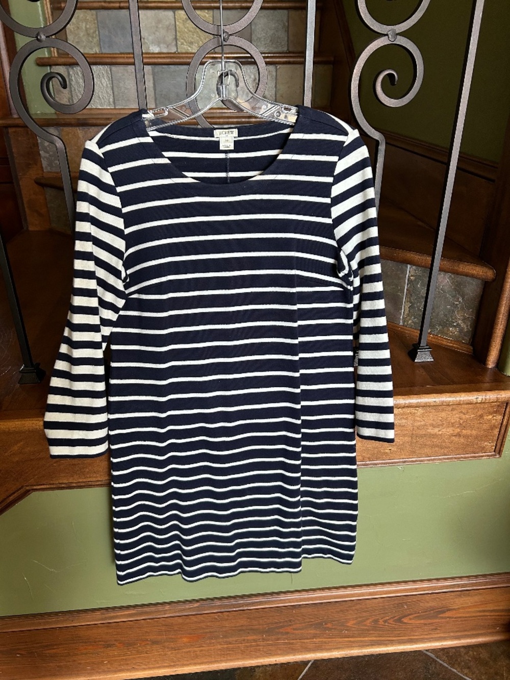 JCrew Navy/White stripe dress